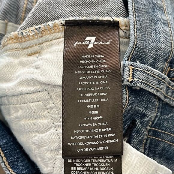 7 For All Mankind Blue Spruce Easy Slim Straight Leg Jeans. Size 27 Like new! - Picture 6 of 13